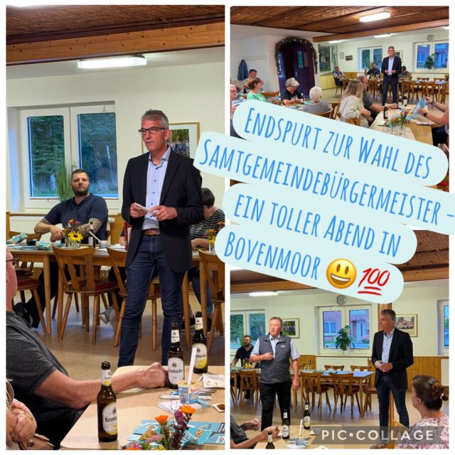 📍 Gestern in Bülkau-Bovenmoor

Auf Einladung der CDU Bülkau durfte ich meine Ziele als zukünftiger Samtgemeindebürgermeister vorstellen – an einem Ort, mit dem mich viel verbindet. Hier bin ich aufgewachsen, habe Freunde und liebe Nachbarn und über viele Jahre eine tolle Dorfgemeinschaft erlebt. ❤️

Genau diese Strukturen müssen wir erhalten, wertschätzen und stärken. Denn starke Gemeinden und eine starke Stadt sind das Fundament für eine gute Entwicklung unserer gesamten Samtgemeinde.

In meinem Vortrag ging es um den Erhalt unserer Lebensqualität – vom Krankenhaus in Otterndorf bis zu unseren Schwimmbädern –, um eine nachhaltige Wirtschafts- und Einwohnerentwicklung und um die enge Zusammenarbeit mit unseren Bürgermeisterinnen und Bürgermeistern sowie den Räten.

Ein weiterer Schwerpunkt: Sicherheit. Starke Feuerwehren, Katastrophen- und Zivilschutz sowie die Anpassung an die Folgen des Klimawandels werden immer wichtiger. Mein Ziel ist es, in allen Gemeinden einen Katastrophenschutz-Leuchtturm einzurichten. 🚒

Herzlichen Dank an Bürgermeister Heinz-Wilhelm Woltmann und die CDU Bülkau für die Einladung und den guten Austausch. Ihr habt ein starkes Team für die Kommunalwahl am 13. September aufgestellt – Menschen, die Verantwortung übernehmen und unsere Gemeinde aktiv gestalten wollen.

Gemeinsam. Verlässlich. AnpackenFürHadeln!

🗳️ Am 13. September: Michael Merz als Samtgemeindebürgermeister.